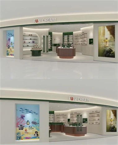 इत्र की दुकान प्रदर्शन स्टैंड