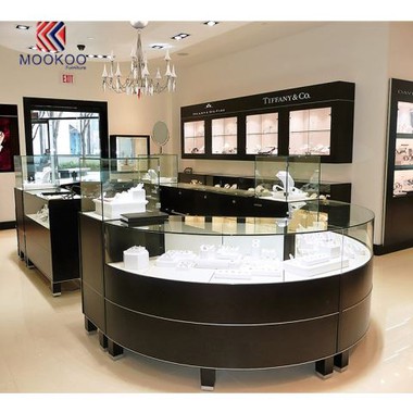 अल्ट्रा स्पष्ट पूरे ग्लास गहने चीन में कस्टम मेड Showcases कस्टम